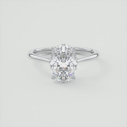 Lumia Oval Cathedral Ring – Lab Diamond or Moissanite