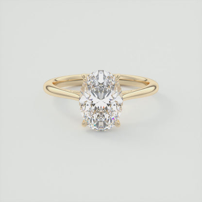 Lumia Oval Cathedral Ring – Lab Diamond or Moissanite