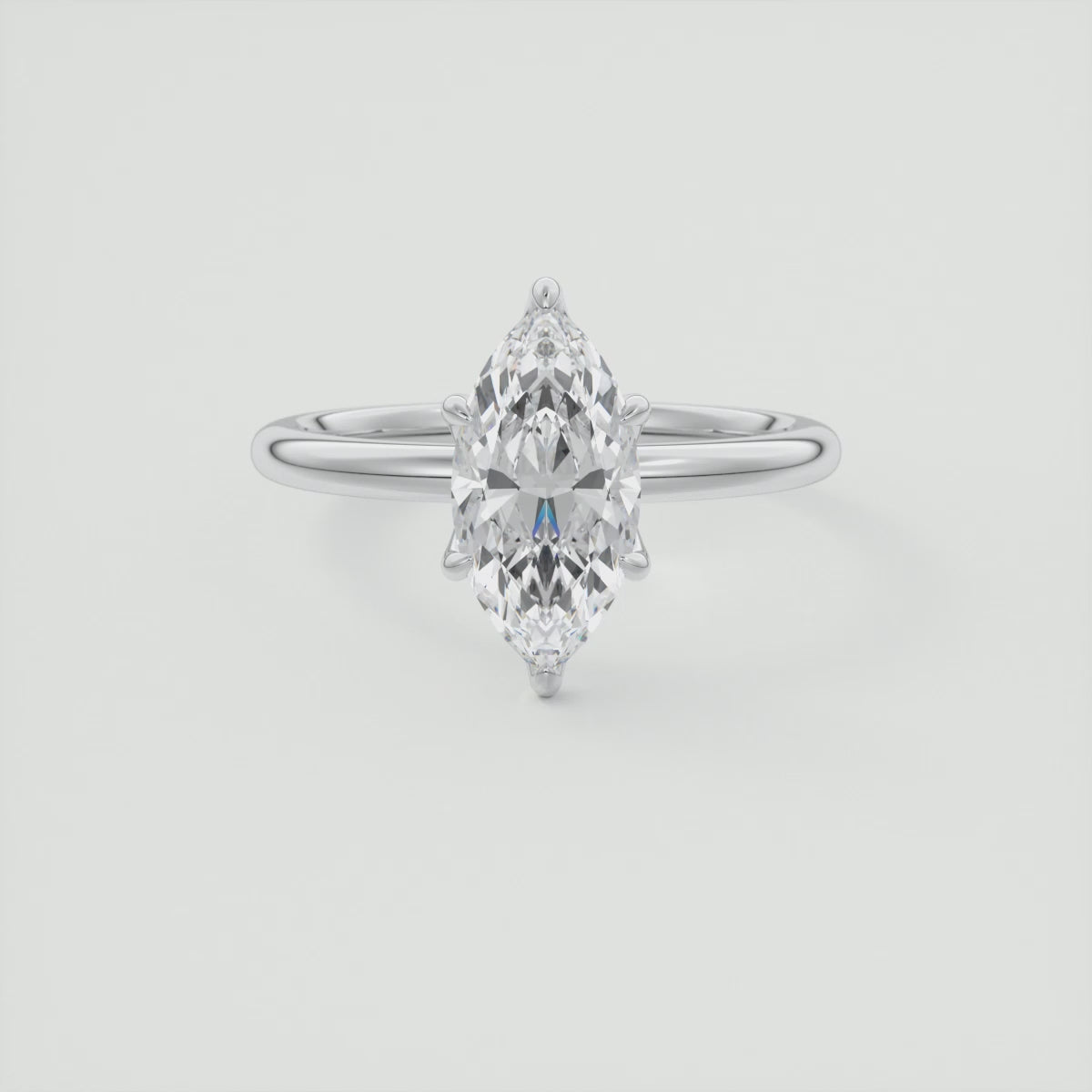 Celestia Marquise Solitaire Ring – Lab Diamond or Moissanite (6 Prongs)
