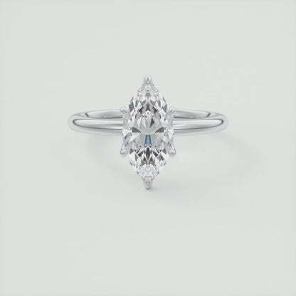 Celestia Marquise Solitaire Ring – Lab Diamond or Moissanite (6 Prongs)