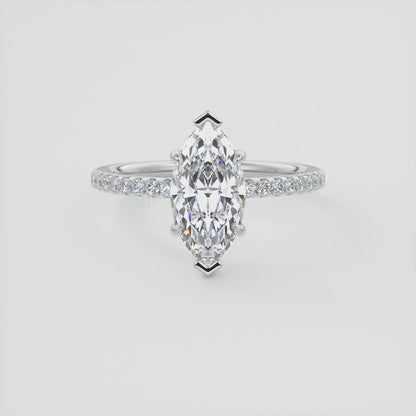 Isolde Marquise Pavé Solitaire Engagement Ring