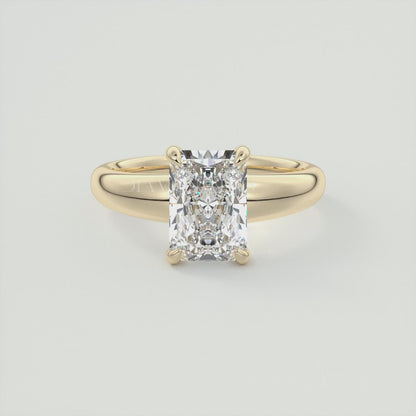 Aura Tapered Elongated Radiant Solitaire Engagement Ring