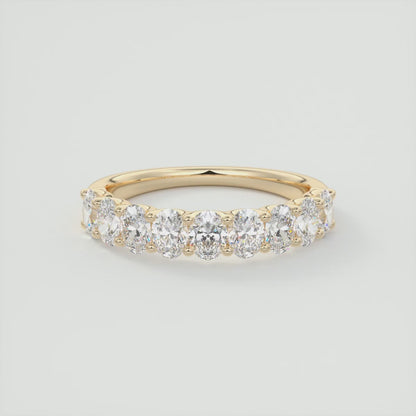 Aurelia Oval Half Eternity Band 4mm – Lab-Grown Diamond or Moissanite