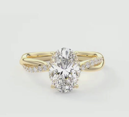 Mirella Oval pave Engagement Ring