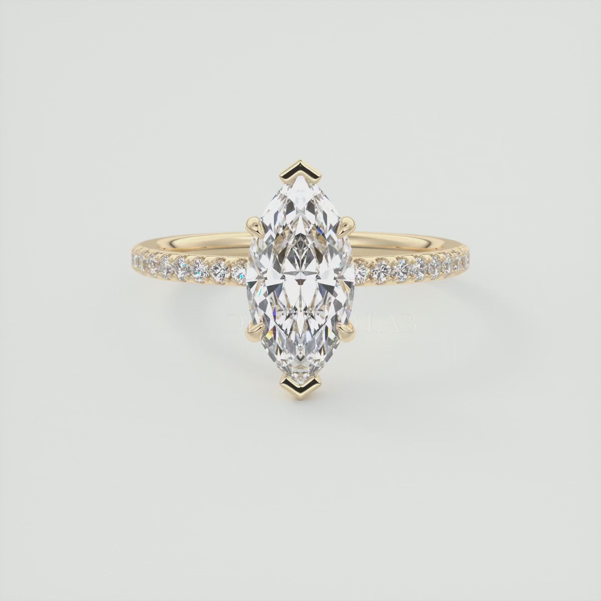 Isolde Marquise Pavé Solitaire Engagement Ring