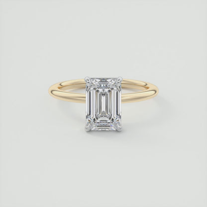 Luna Two-Tone Solitaire Ring – Lab Diamond or Moissanite