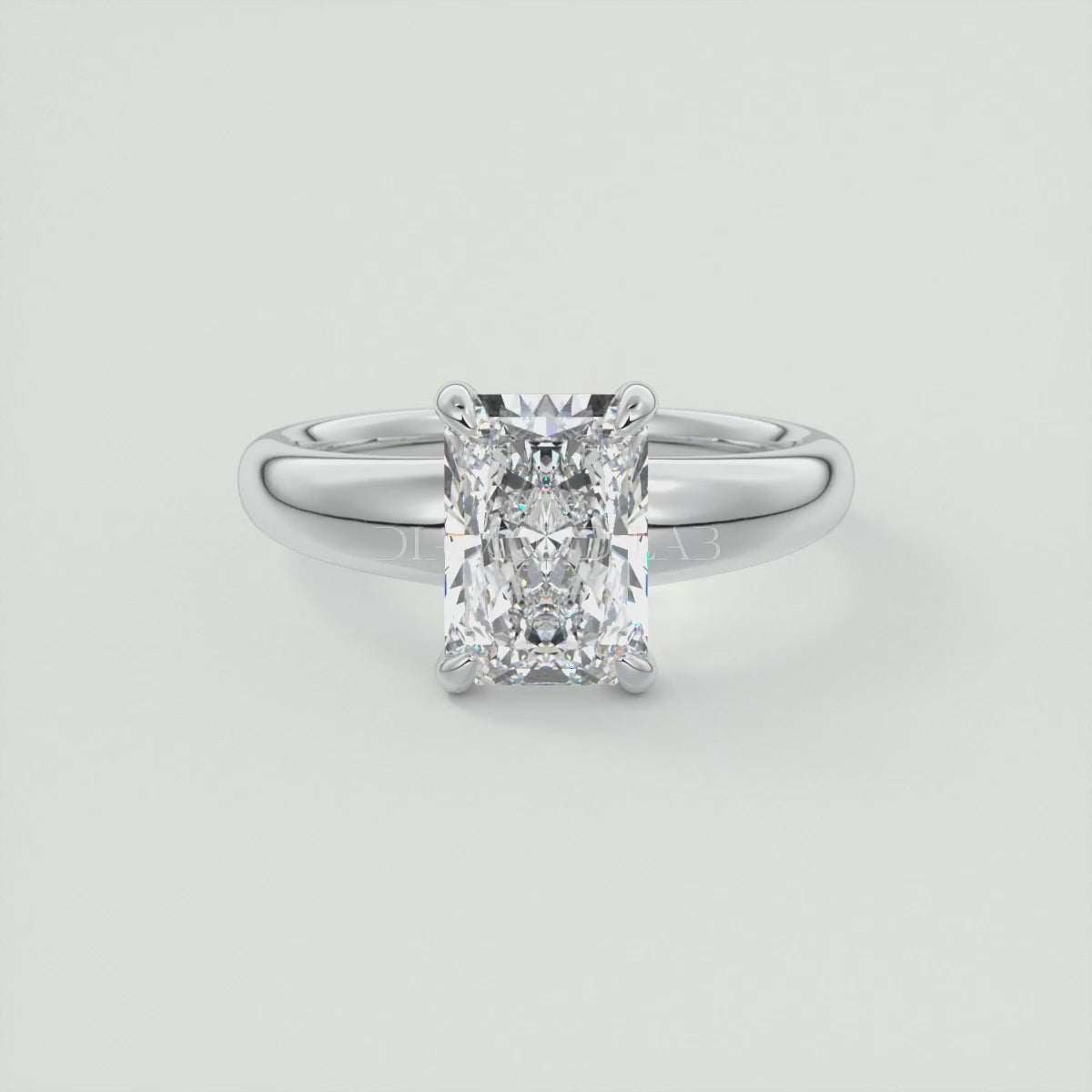Aura Tapered Elongated Radiant Solitaire Engagement Ring