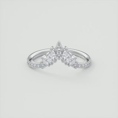 Valencia Round Chevron Wedding Band – Lab Grown or Natural Diamond