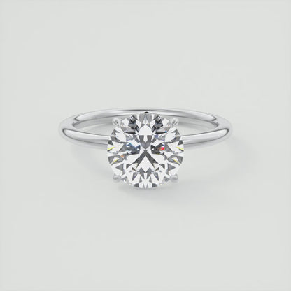 Aura Glide Round Solitaire Ring – Lab Diamond or Moissanite