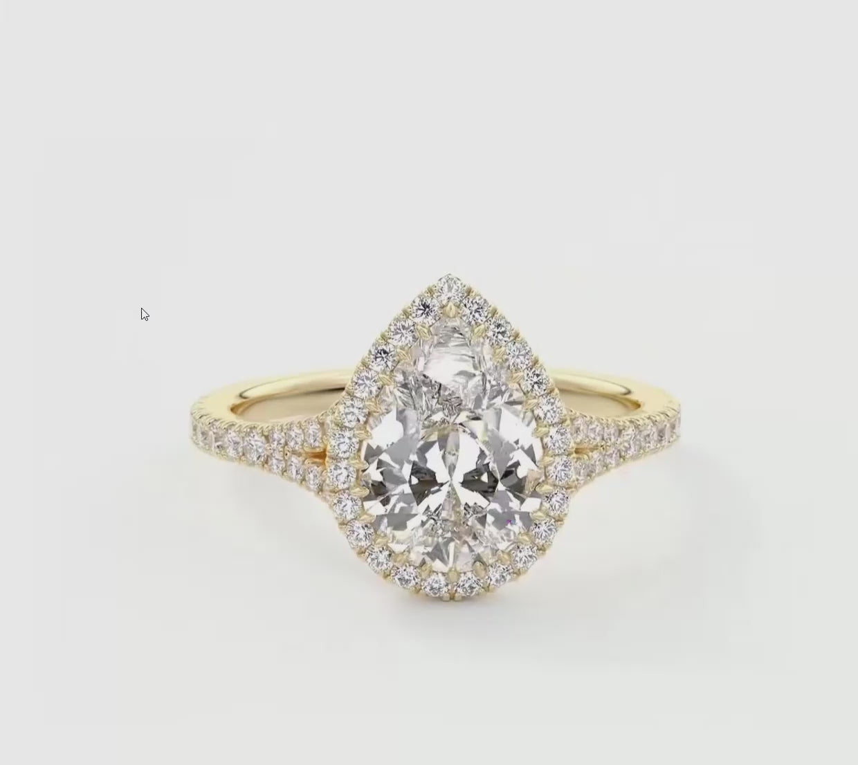 Aeris Pear Halo Pavé Bridge Engagement Ring