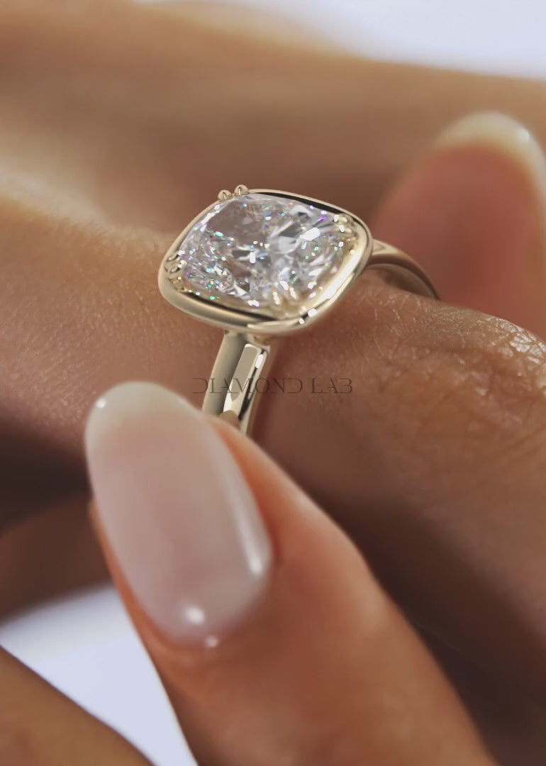 Taylor Grande – Elongated Cushion Bezel Engagement Ring