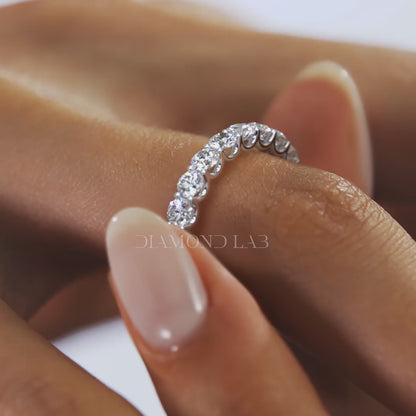 Celestia Round Eternity Band 3mm – Lab-Grown Diamond or Moissanite