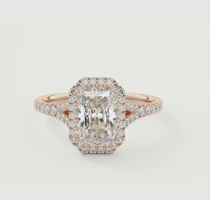 Aeris Radiant Halo Pavé Bridge Engagement Ring