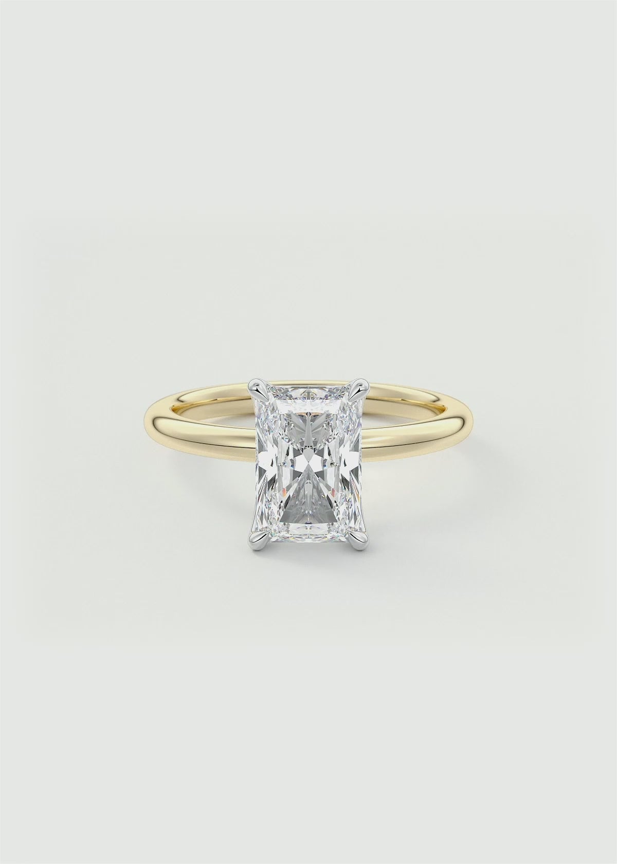 Celestia Deluxe – Two-Tone Radiant Engagement Ring