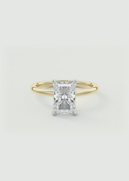 Celestia Deluxe – Two-Tone Radiant Engagement Ring