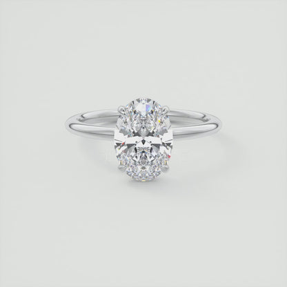 Elysian Oval Solitaire Ring – Timeless Elegance with Lab Diamond or Moissanite
