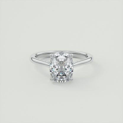 Lumia Cushion Cathedral Solitaire Ring – Lab Diamond or Moissanite