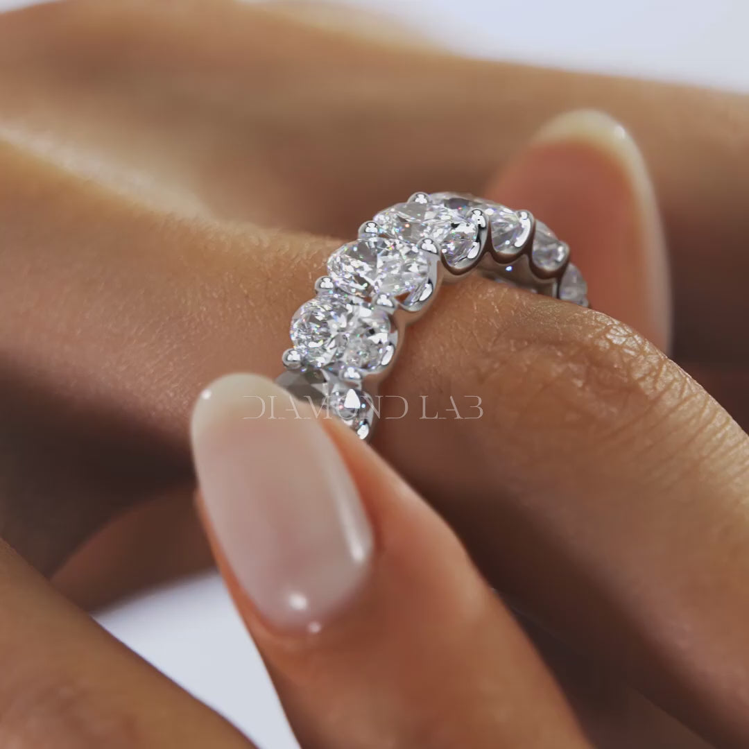 Aurelia Oval Eternity Band 6.3mm – Lab-Grown Diamonds or Moissanite