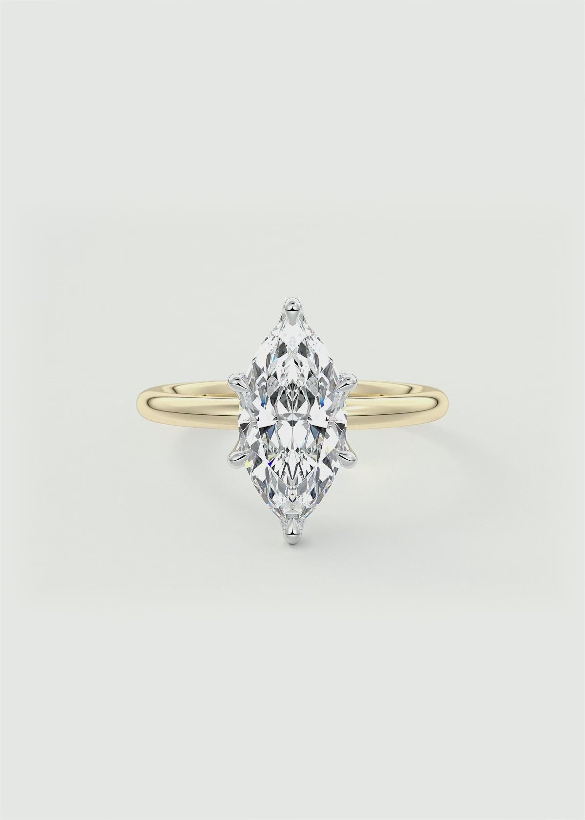 Celestia Deluxe – Two-Tone Marquise Engagement Ring