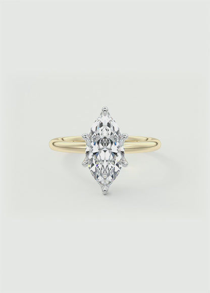 Celestia Deluxe – Two-Tone Marquise Engagement Ring