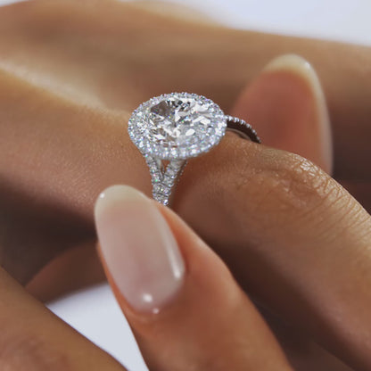 Aeris Oval Halo Pavé Bridge Engagement Ring