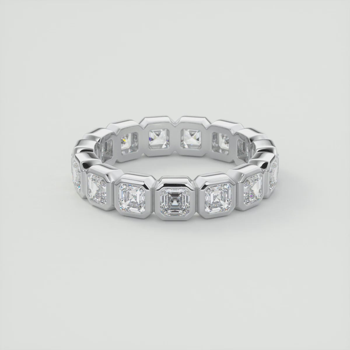 Valora Asscher Bezel Eternity Band – Lab-Grown Diamond or Moissanite