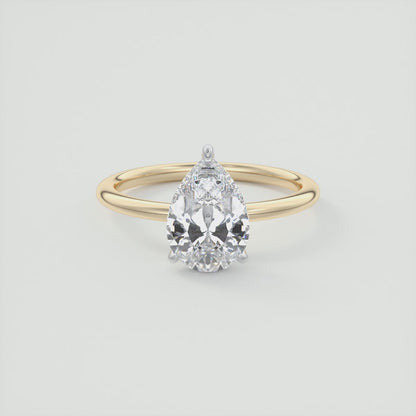 Luna Two-Tone Solitaire Ring – Lab Diamond or Moissanite