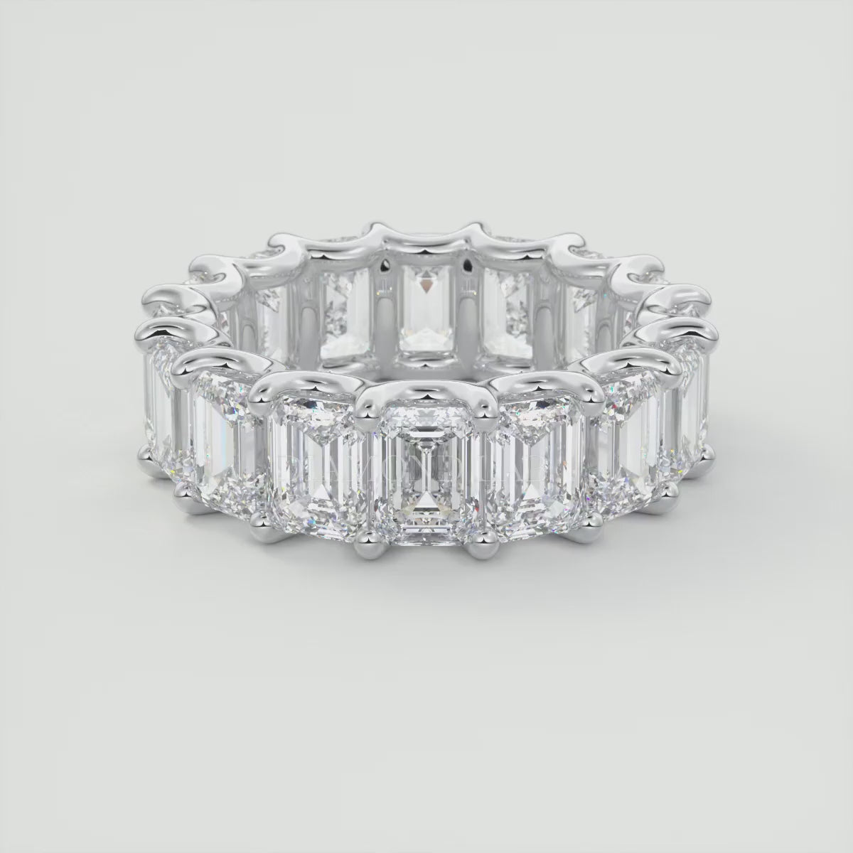 Aurelia Emerald Eternity Band 6mm – Lab-Grown Diamonds or Moissanite