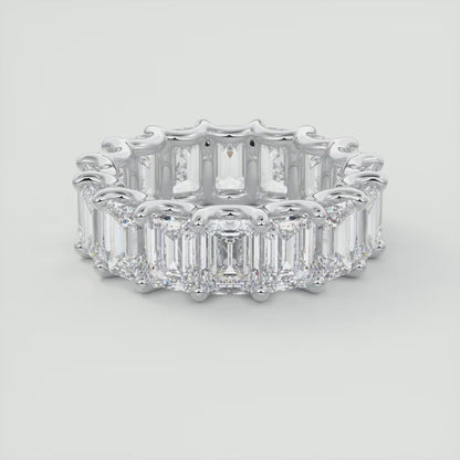 Aurelia Emerald Eternity Band 6mm – Lab-Grown Diamonds or Moissanite