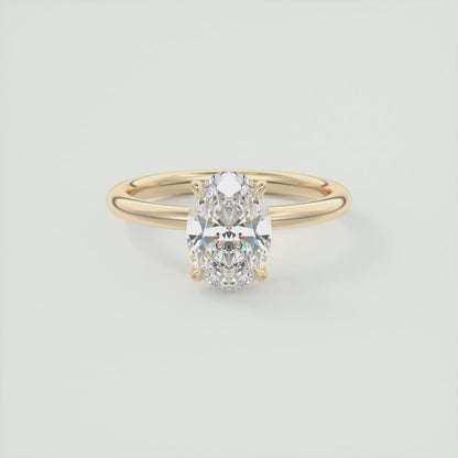 Celestia Oval Solitaire Ring – Lab Diamond or Moissanite