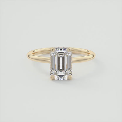 Aurora Emerald Hidden Halo Engagement Ring
