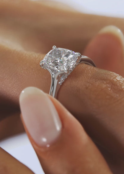 Cassia Cushion Hidden Pavé Engagement Ring