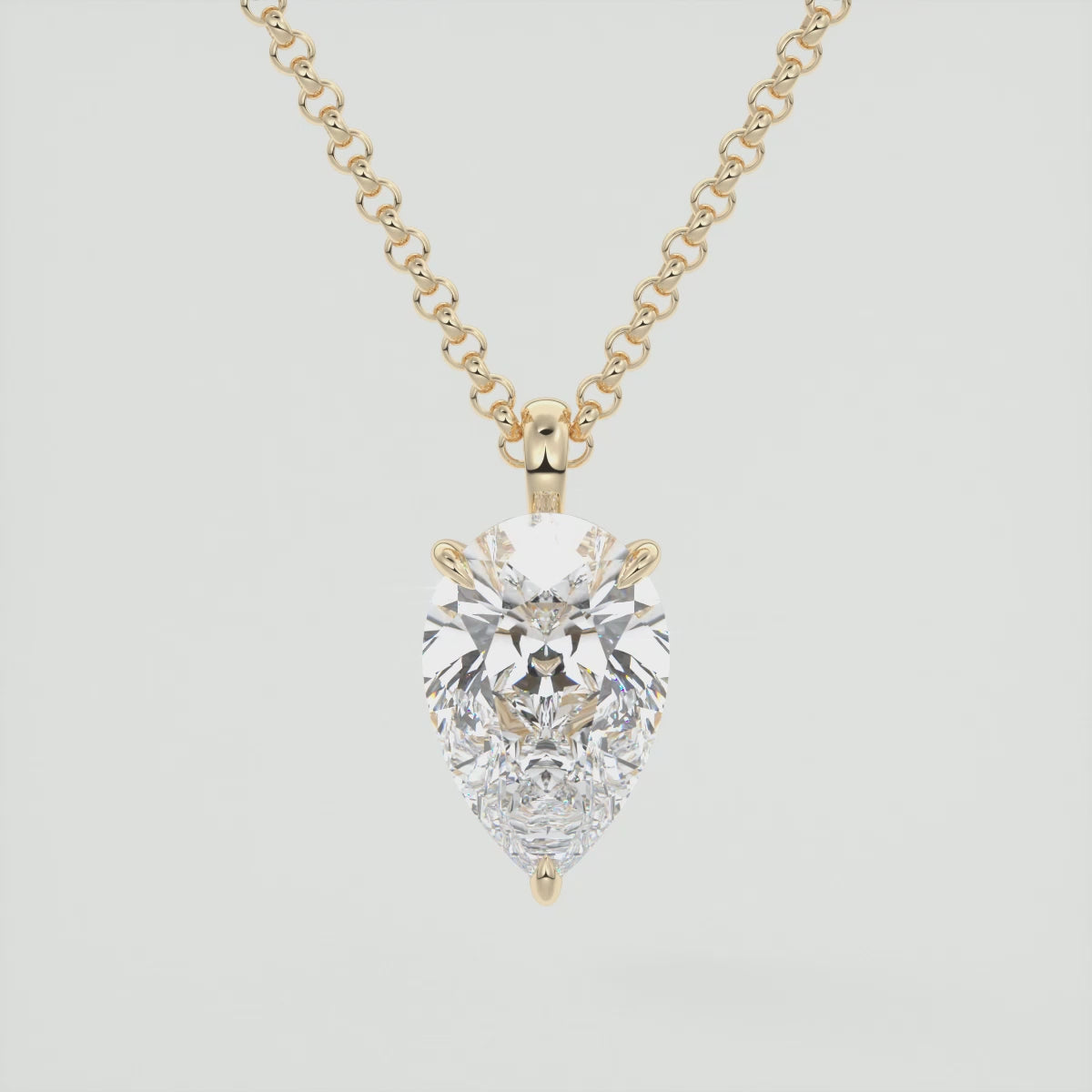 Load video: Aveline Pear Prong Set Pendant Necklace – Lab-Grown Diamond or Moissanite