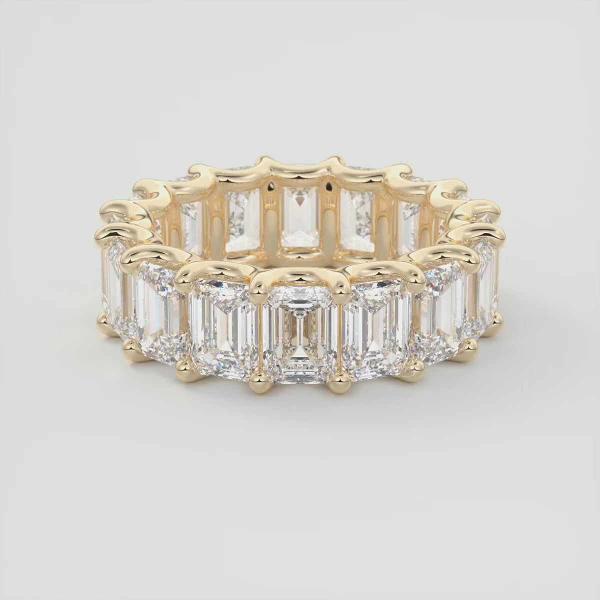 Aurelia Emerald Eternity Band 6mm – Lab-Grown Diamonds or Moissanite