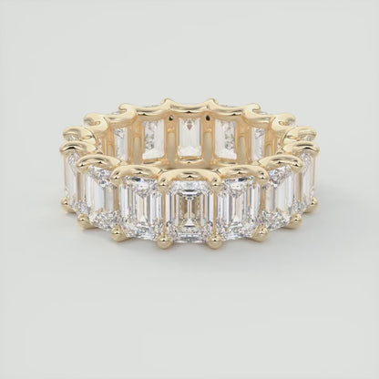 Aurelia Emerald Eternity Band 6mm – Lab-Grown Diamonds or Moissanite