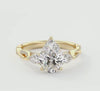Florielle Pear Trilogy Pave Engagement Ring