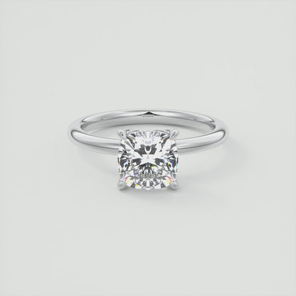 Celestia Cushion Solitaire Ring – Lab Diamond or Moissanite