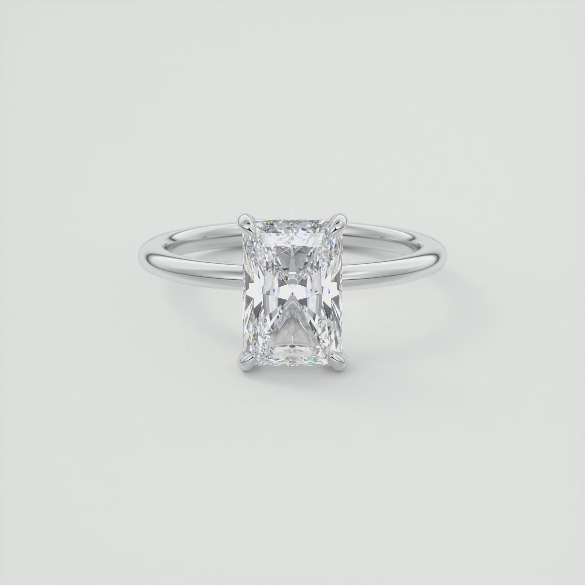 Celestia Radiant Hidden Halo Ring – Lab Diamond or Moissanite