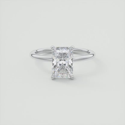 Celestia Radiant Hidden Halo Ring – Lab Diamond or Moissanite