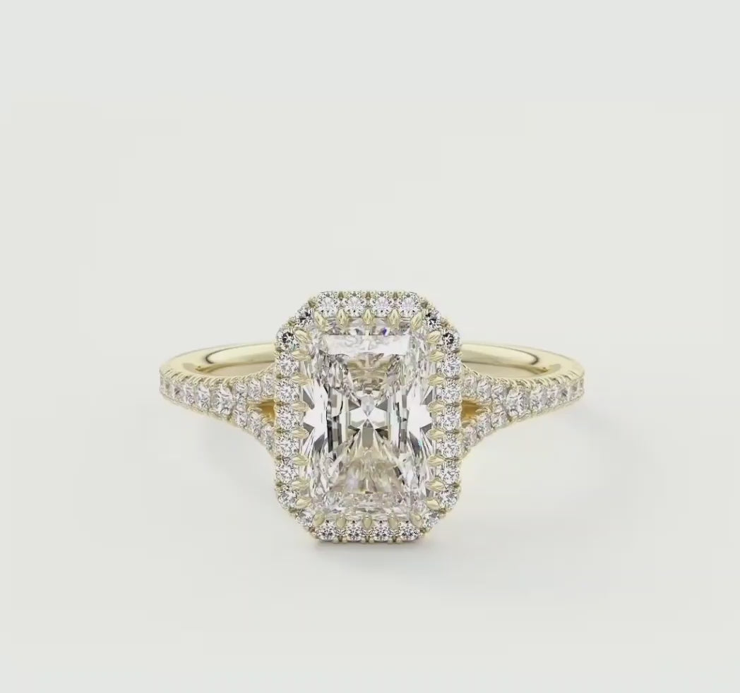 Aeris Radiant Halo Pavé Bridge Engagement Ring