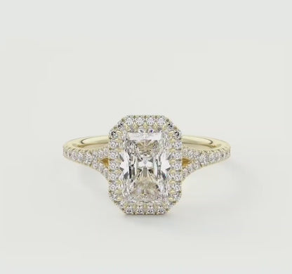 Aeris Radiant Halo Pavé Bridge Engagement Ring