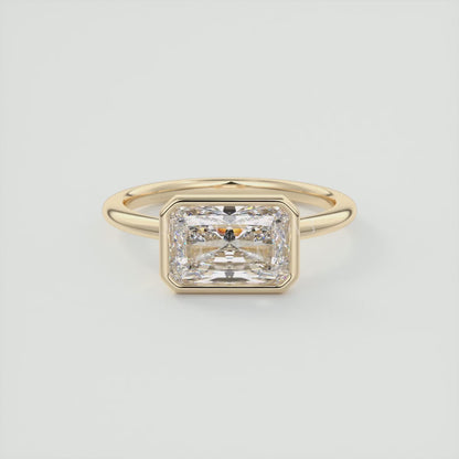Véda East-West Radiant Bezel Engagement Ring – Lab Diamond or Moissanite