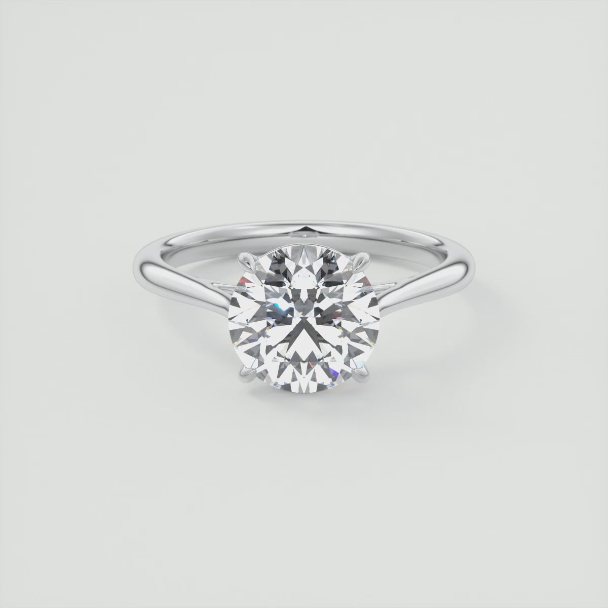 Lumia Round Cathedral Ring – Lab Diamond or Moissanite