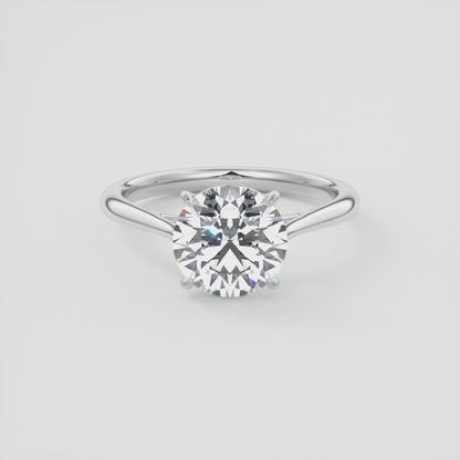 Lumia Round Cathedral Ring – Lab Diamond or Moissanite
