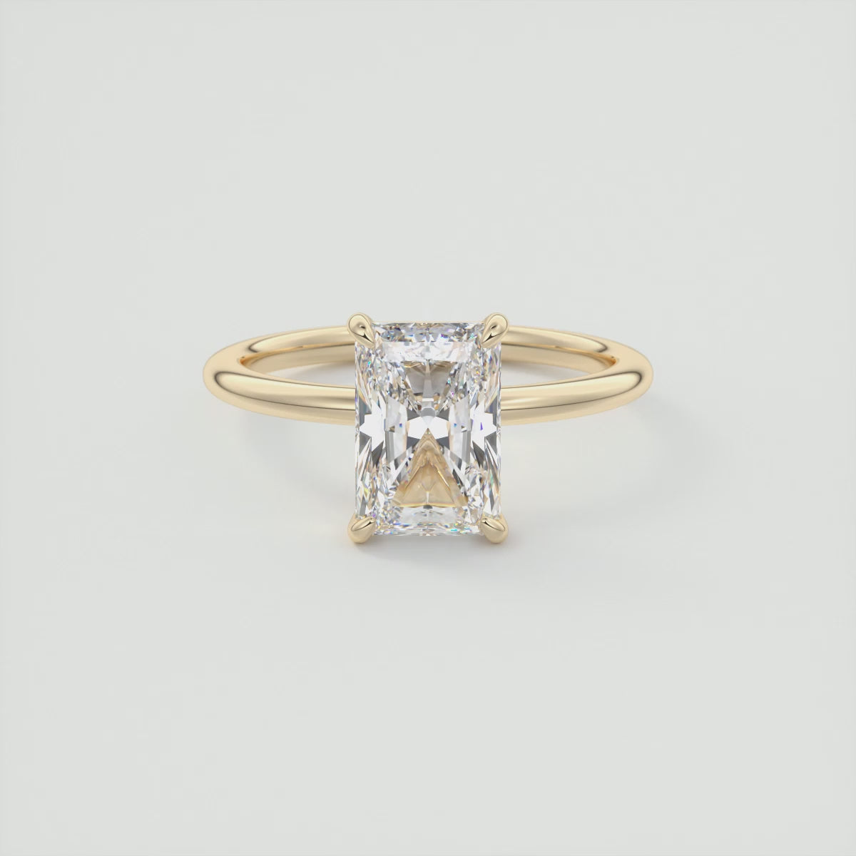 Luna Radiant Solitaire Ring – Lab Diamond or Moissanite