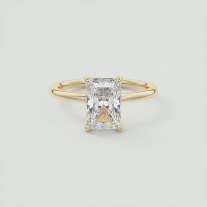 Luna Radiant Solitaire Ring – Lab Diamond or Moissanite