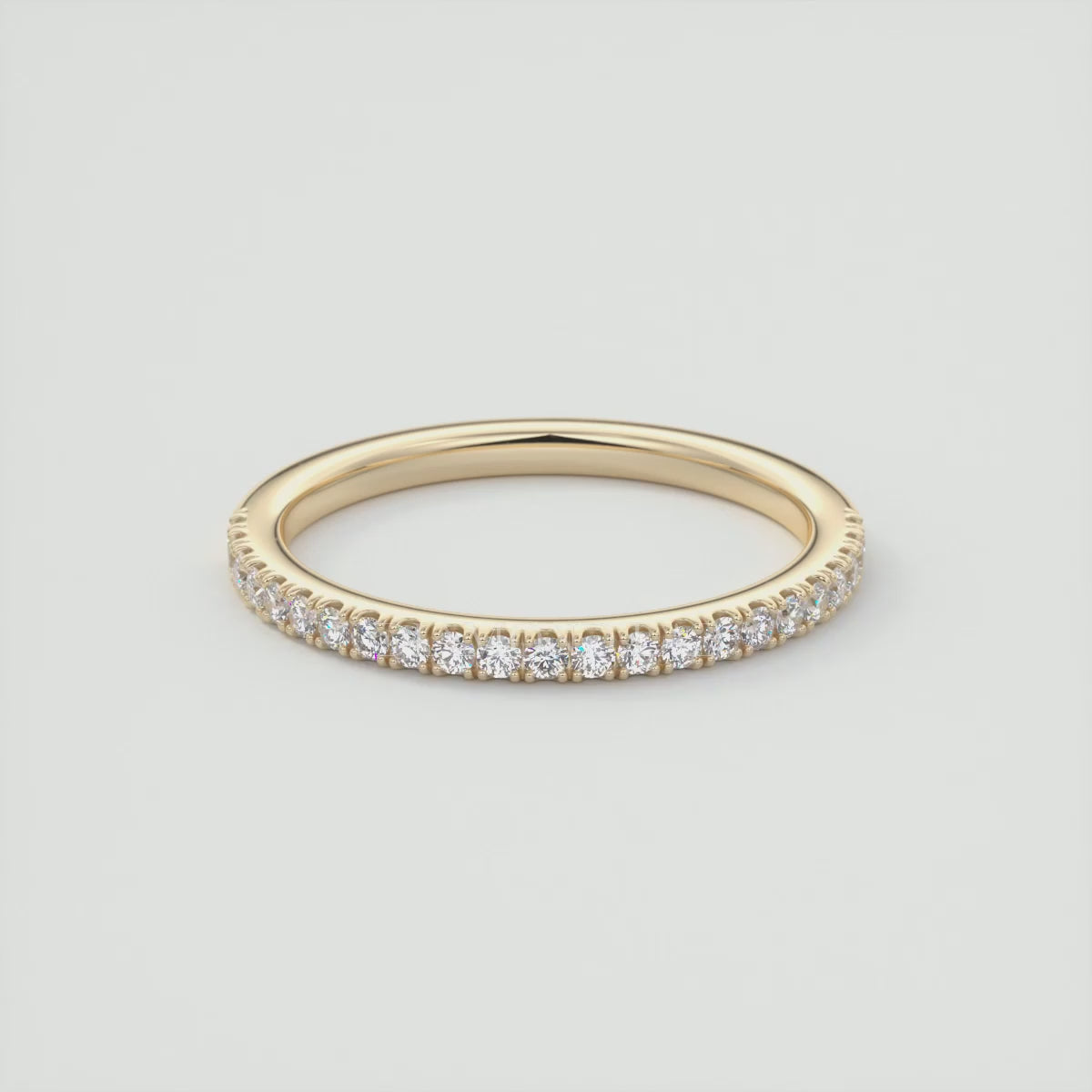 1.6mm Half French Set Eternity Band –  Lab-Grown or Natural Diamonds