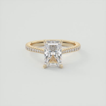 Juliette Radiant Hidden Halo Pavé Cathedral Engagement Ring