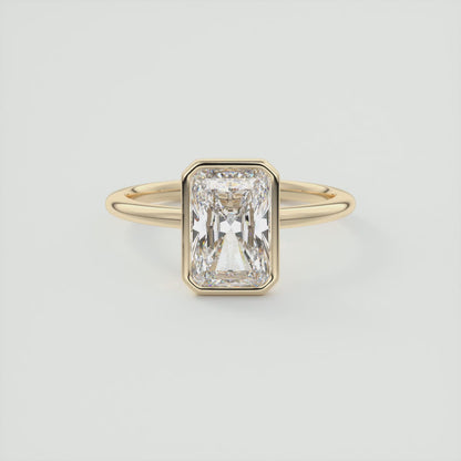 Véda Radiant Bezel Engagement Ring – Lab Diamond or Moissanite