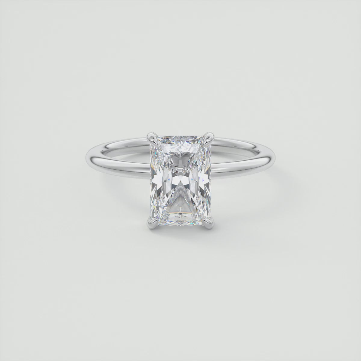 Luna Emerald Solitaire Ring – Lab Diamond or Moissanite